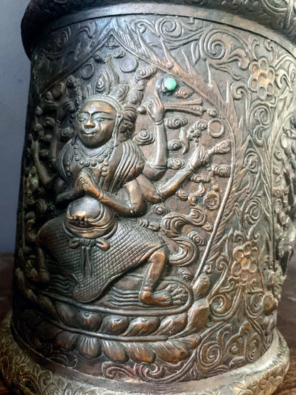 Vintage Tibetan Tea Bronze Jugs