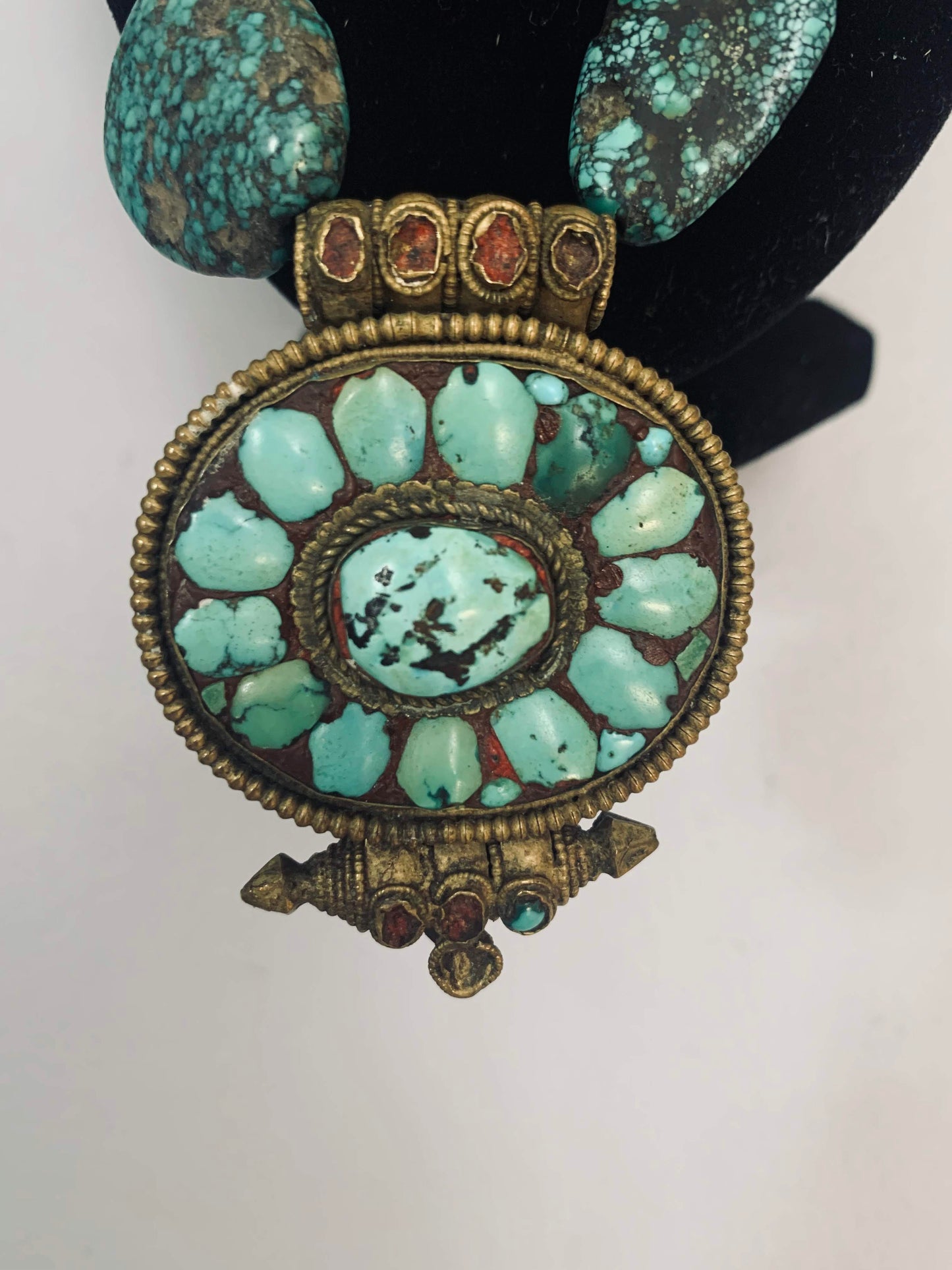 Vintage Tibetan gau necklace