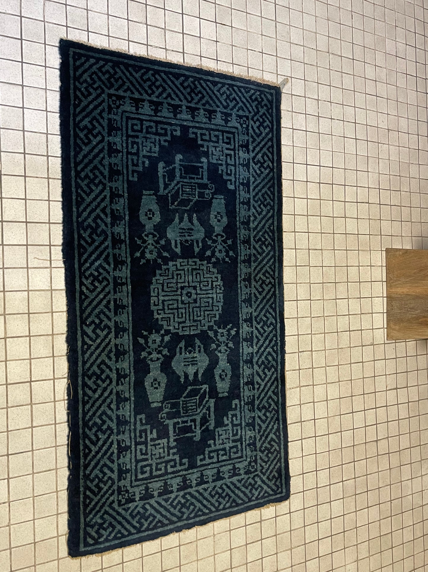 A vintage Baotao indigo rug