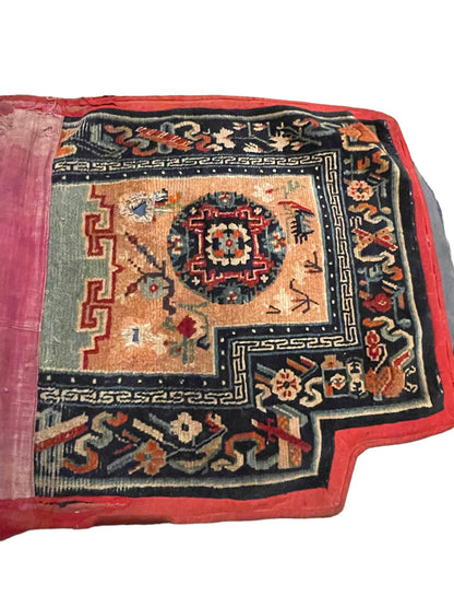 Antique Tibetan saddle rug