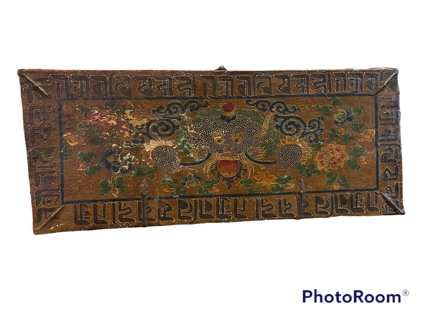 An antique Tibetan wooden chest