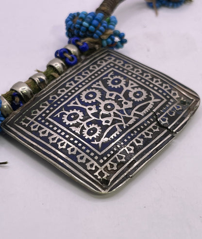 Vintage silver niello pendant from Multan