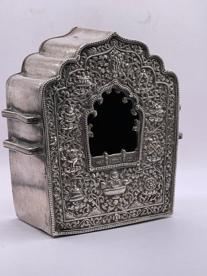 An antique 19th C., silver Tibetan ghau