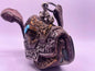 An antique Tibetan mechak purse with turquoise