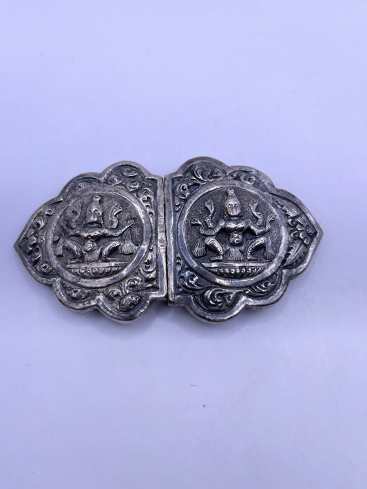 Silver indian carved belt buckles