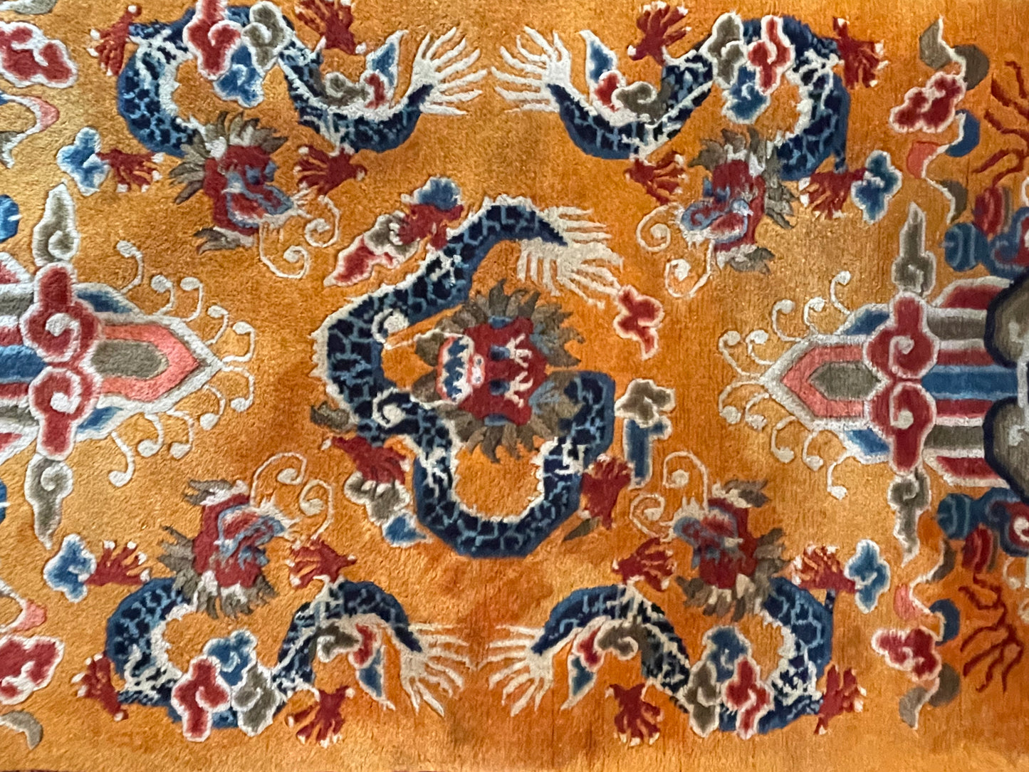 A mid-late 20th C. Dragon rug