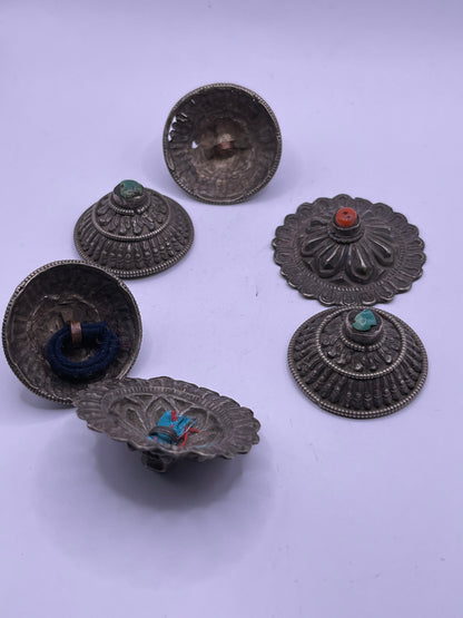 Antique silver hair beads