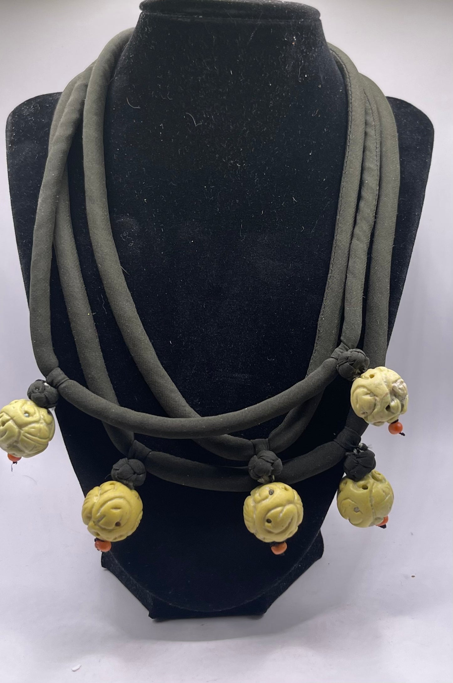 Necklace with vintage shou beads