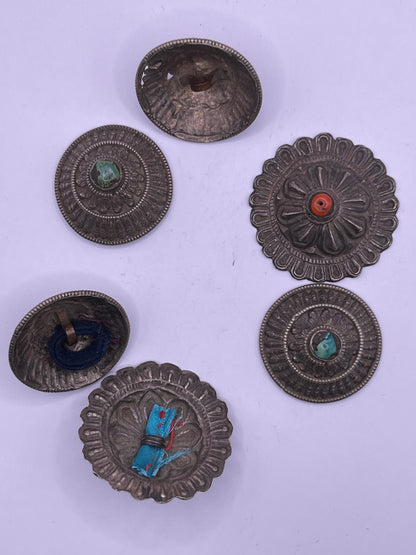 Antique silver hair beads