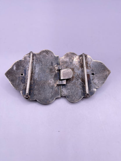 Silver indian carved belt buckles