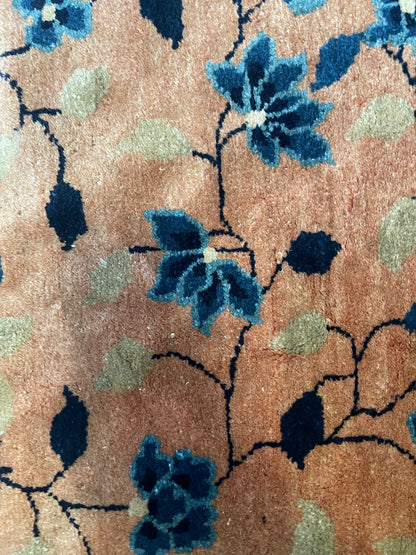 An antique handwoven Chinese rug