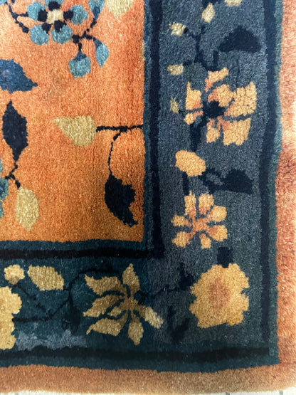 An antique handwoven Chinese rug