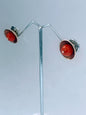 Coral ear rings in 14kt