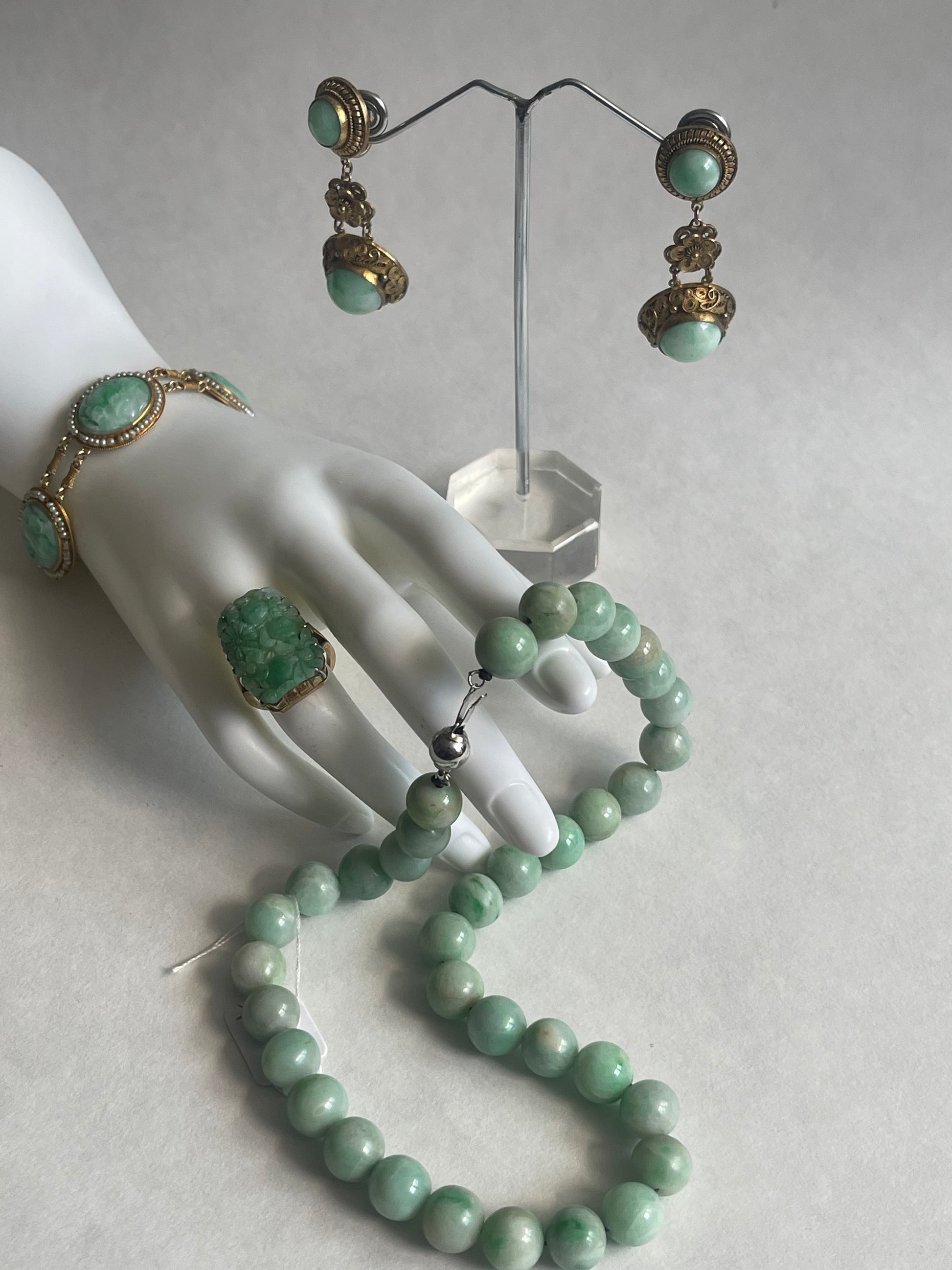 A Pair of Antique Jade Earrings