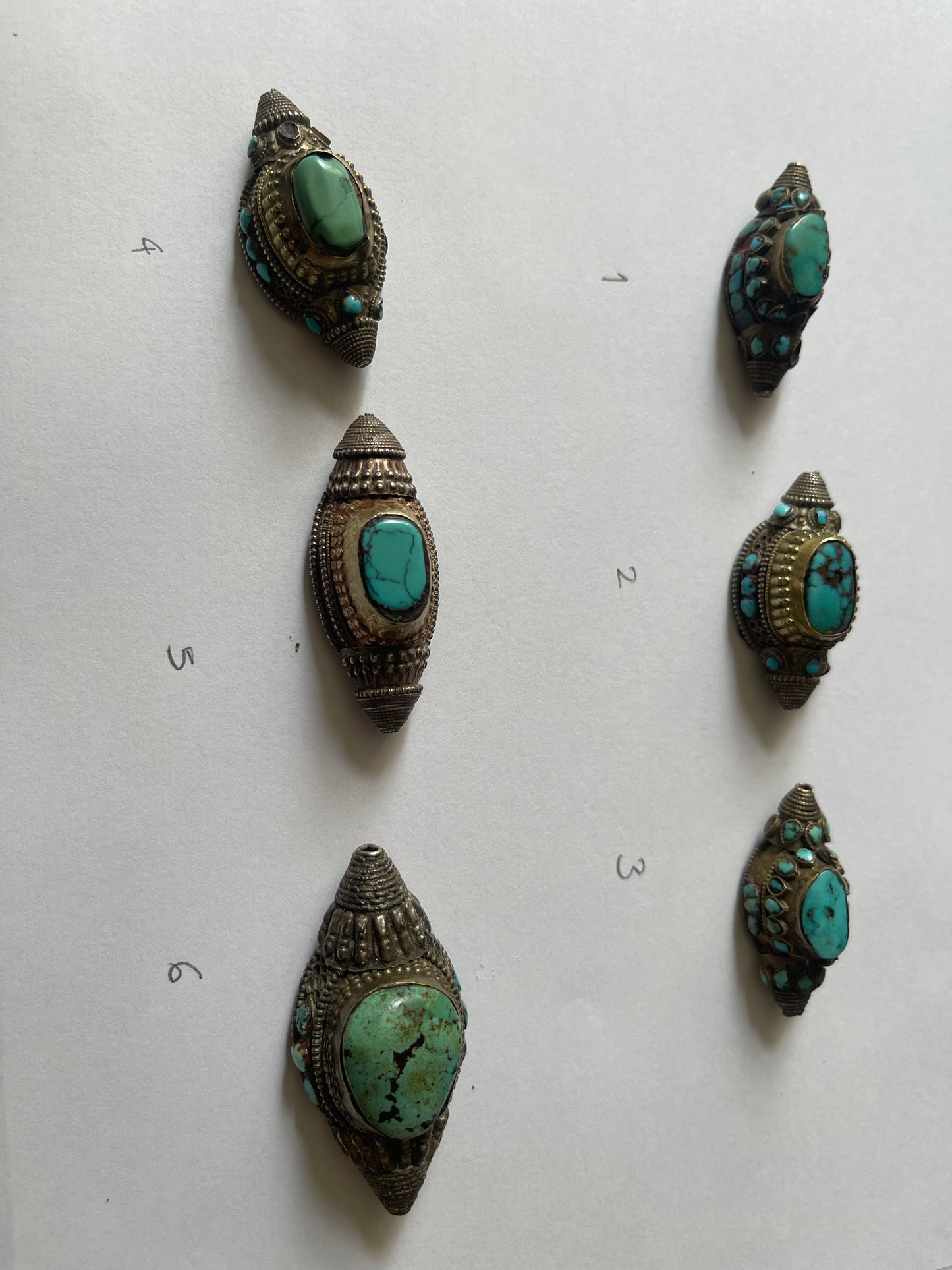 Antique Tibetan Turquoise hair beads