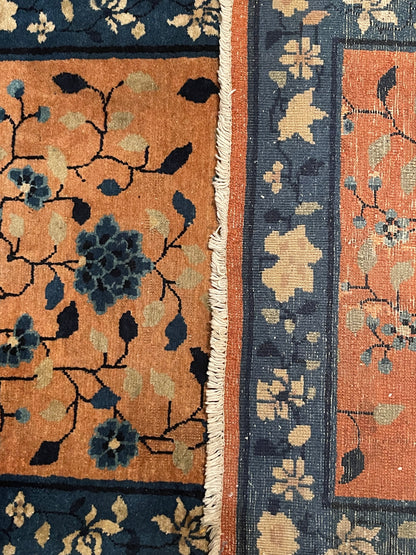 An antique handwoven Chinese rug