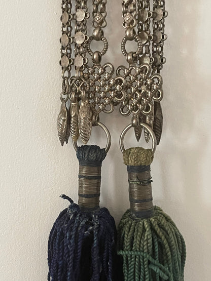 Late 19th C. Silver chatelaine with chains