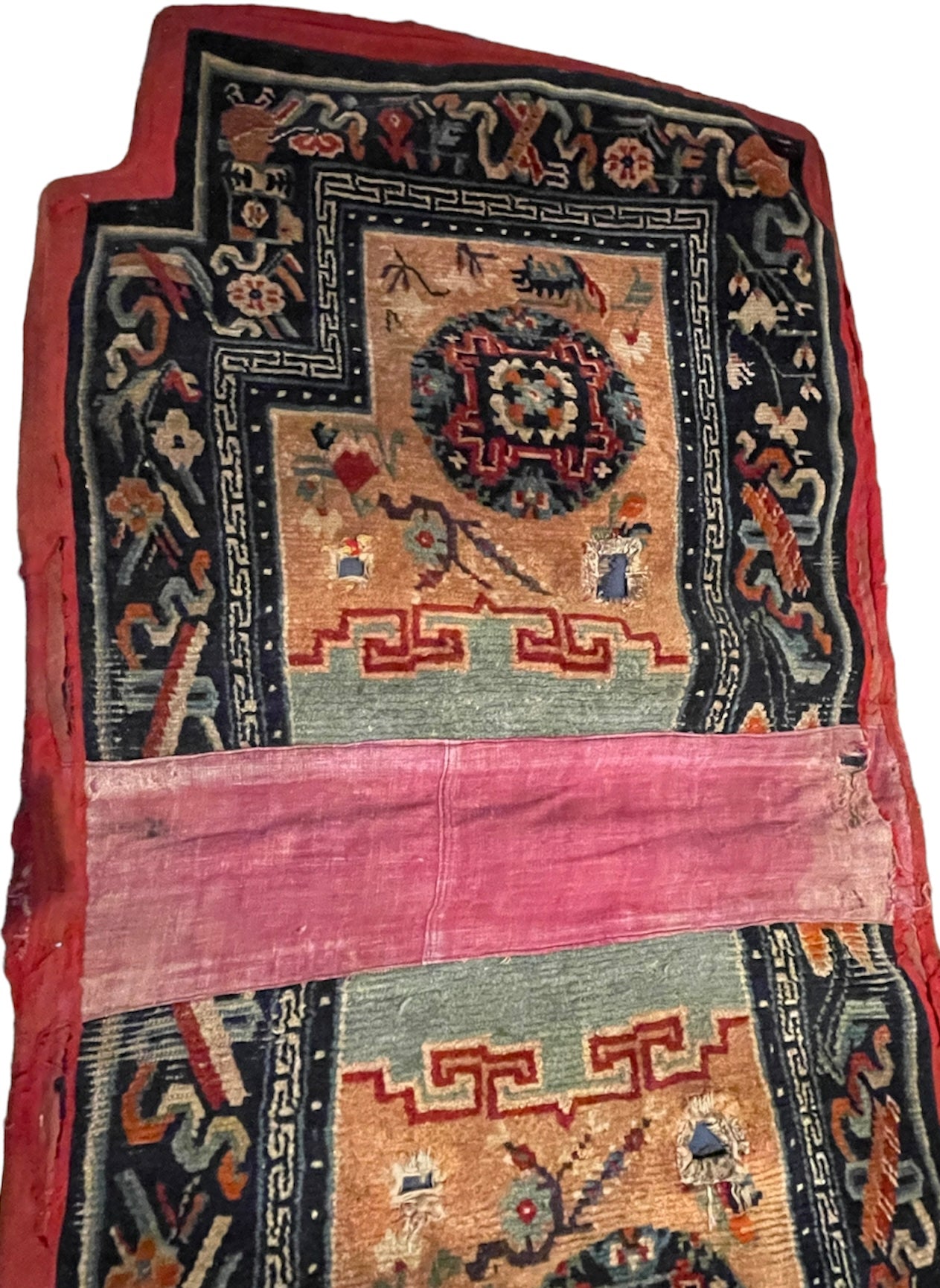 Antique Tibetan saddle rug