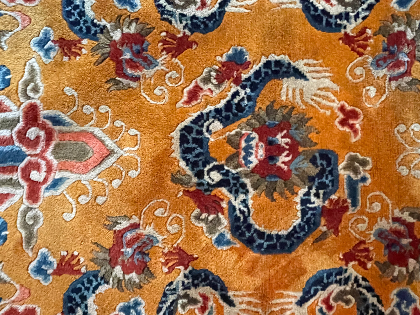 A mid-late 20th C. Dragon rug