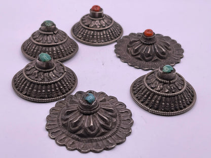 Antique silver hair beads