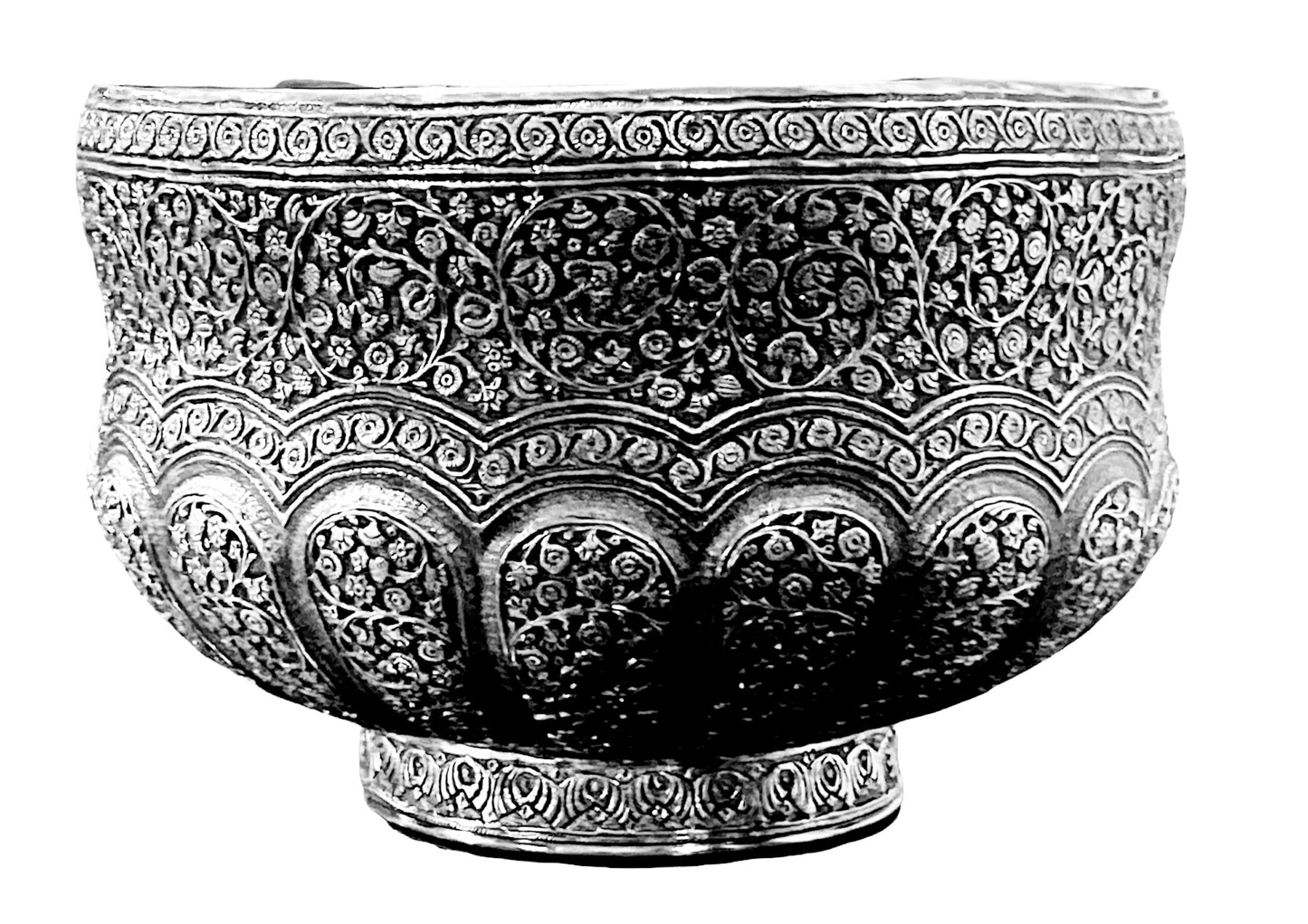 An antique (19th C) large Indian silver bowl