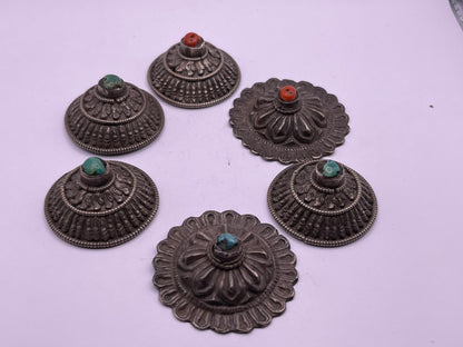 Antique silver hair beads