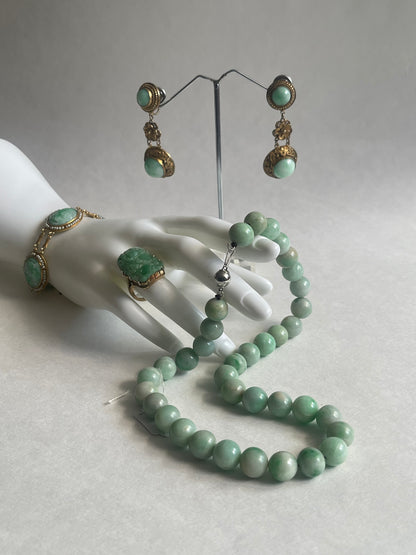 A pair of antique jade earrings