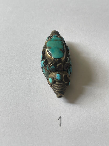 Antique Tibetan Turquoise hair beads