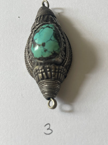 Antique Tibetan Turquoise hair beads