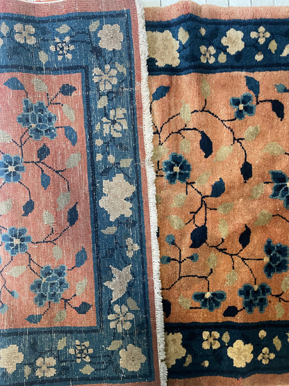 An antique handwoven Chinese rug