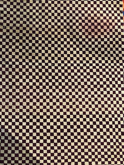 An antique Tibetan checkerboard handmade wool  rug