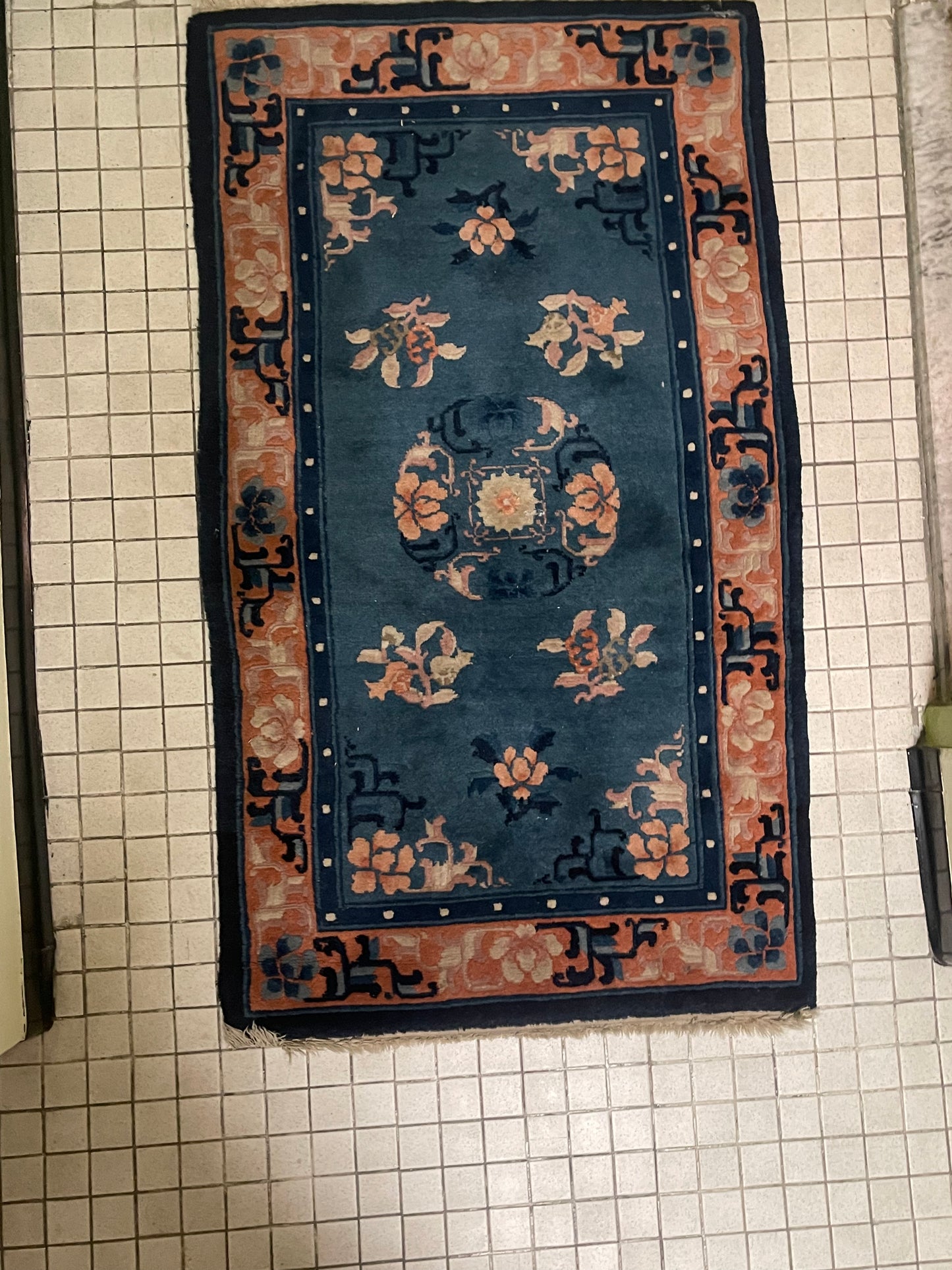 A vintage Chinese art-deco rug