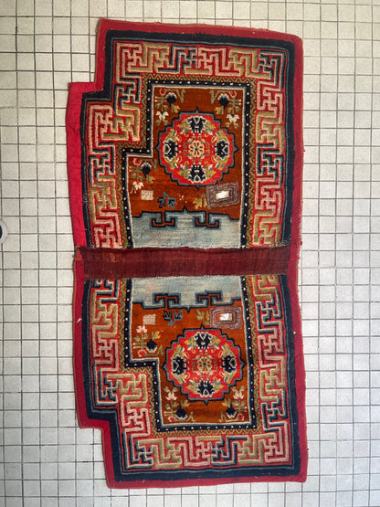 An antique Tibetan saddle rug